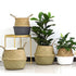 Handmade Storage Baskets Foldable Laundry Patchwork Wicker Rattan Hanging Flower Pot Planter Woven