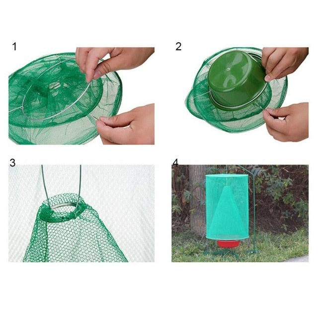 Reusable Hanging Folding Reusable Fly Insect Trap Cage Net Fly Catcher –  Natural ProTech
