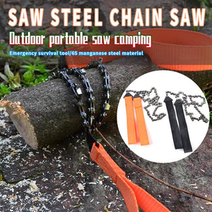 24 Inch Portable Outdoor Survival Hand Zipper Pocket Chain Saw Emergency Camping Survival Hand Chain Saw Mountaineering Hacksaw